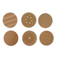 Porta Copos Cortiça Mdf Kit 6 Unidades 10x10 Cm - 2