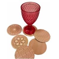 Porta Copos Cortiça Mdf Kit 6 Unidades 10x10 Cm - 3