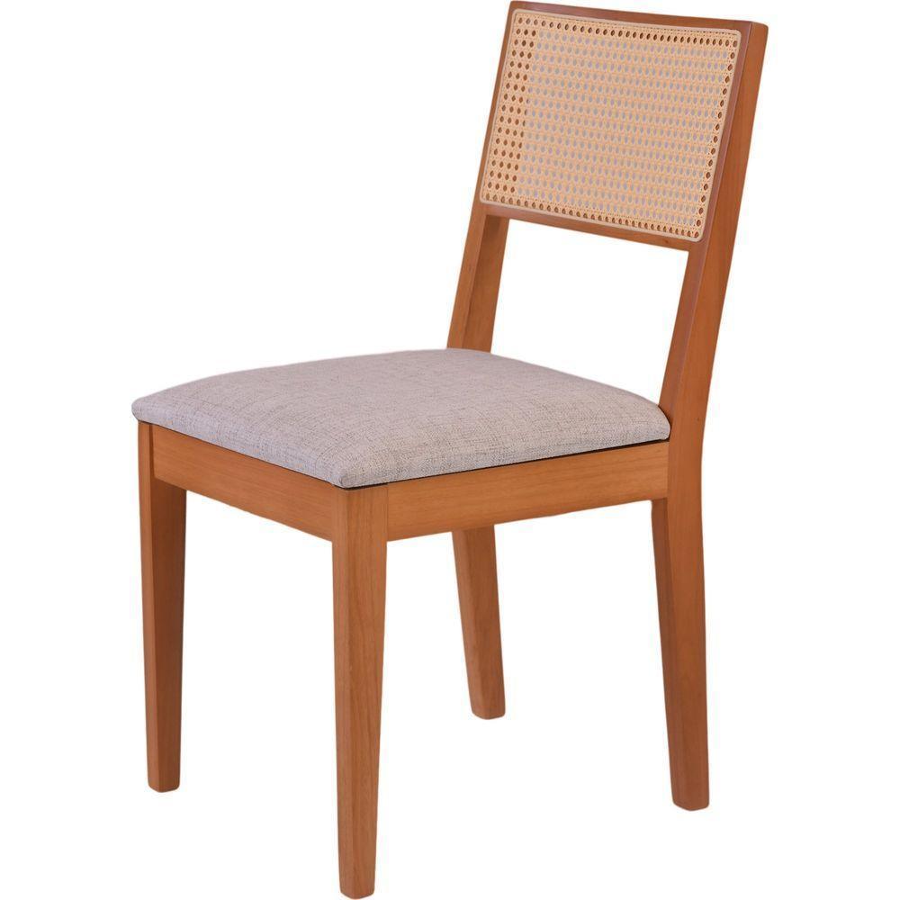 Cadeira Alice Em Madeira Maciça Palha Sextavada Natural Amêndoa - 4