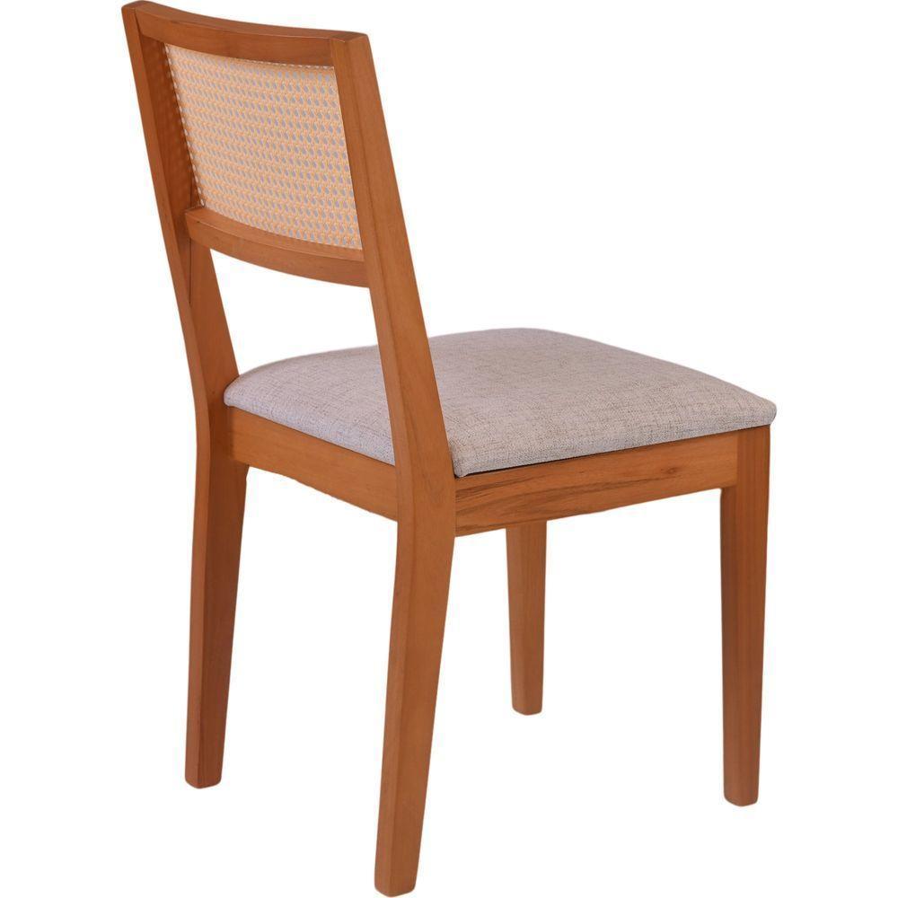 Cadeira Alice Em Madeira Maciça Palha Sextavada Natural Amêndoa - 5