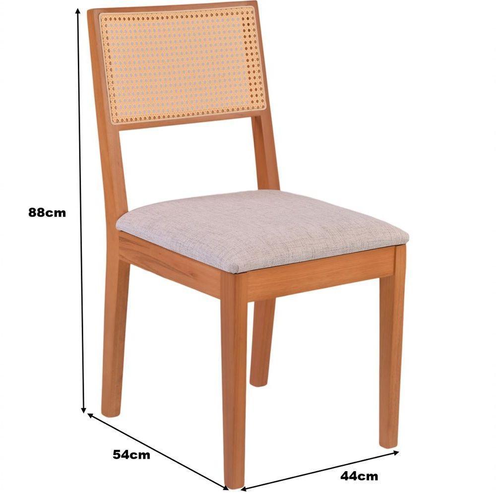 Cadeira Alice Em Madeira Maciça Palha Sextavada Natural Amêndoa - 6