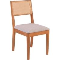 Cadeira Alice Em Madeira Maciça Palha Sextavada Natural Amêndoa - 1