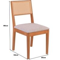 Cadeira Alice Em Madeira Maciça Palha Sextavada Natural Amêndoa - 6