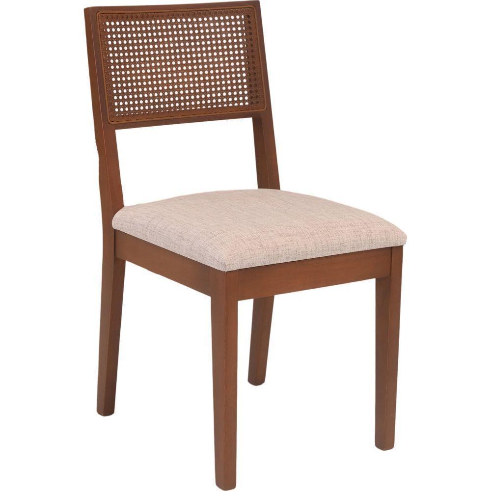 Cadeira Alice Em Madeira Maciça Palha Sextavada  Castanho - 1