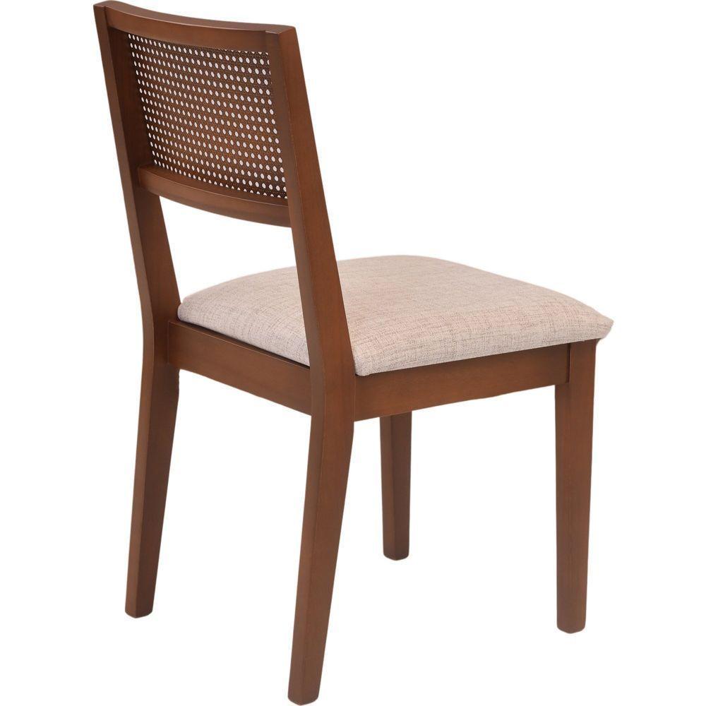 Cadeira Alice Em Madeira Maciça Palha Sextavada  Castanho - 5