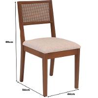 Cadeira Alice Em Madeira Maciça Palha Sextavada  Castanho - 3