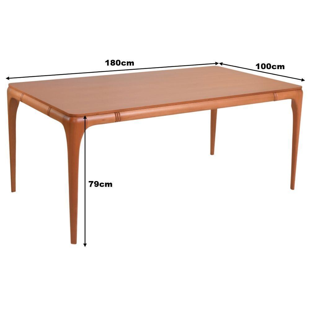 Mesa Jantar Campeche Em Madeira Maciça Amêndoa 1,80x1,00 - 6