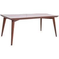 Mesa Elegance Em Madeira Maciça 180x100 Com Vidro Off-white Castanho - 1