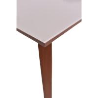 Mesa Elegance Em Madeira Maciça 180x100 Com Vidro Off-white Castanho - 2