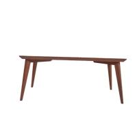 Mesa Elegance Em Madeira Maciça 180x100 Com Vidro Off-white Castanho - 4