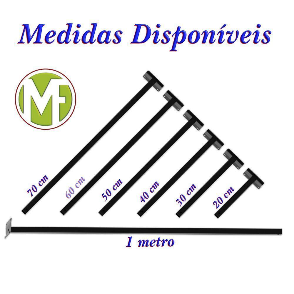 Suporte Refletor Parede Braço Inclinado 60 Cm - Preto - 4