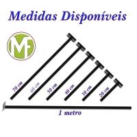 Suporte Refletor Parede Braço Inclinado 60 Cm - Preto