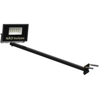 Suporte Refletor Parede Braço Inclinado 60 Cm - Preto - 7