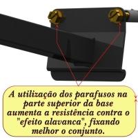 Suporte Refletor Parede Braço Inclinado 60 Cm - Preto - 8