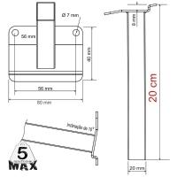 03 Suportes Refletor Base Inclinada Braço 100 Cm 03 Cj - Branco - 2