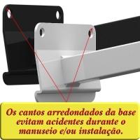 03 Suportes Refletor Base Inclinada Braço 100 Cm 03 Cj - Branco - 5