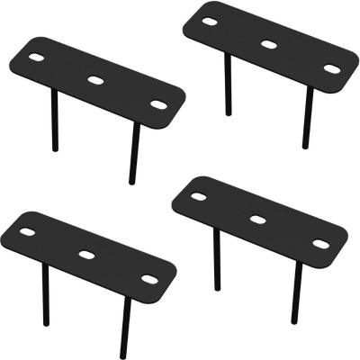04 Suportes 2 Espetos Estacas Chão Refletor 04 Cjts - Preto