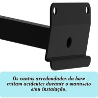Suporte Refletor Parede Braço Inclinado 100 Cm - Preto - 2
