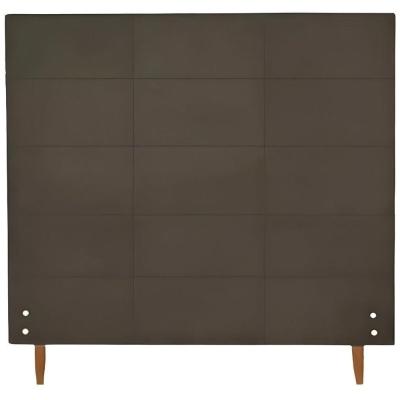 Cabeceira Estofada Cama Solteiro 100 Cm Raissa Suede Marrom