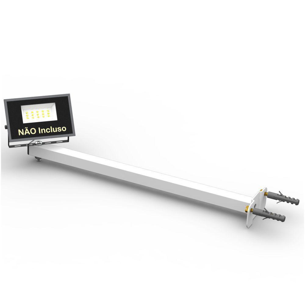 05 Suportes Refletor Base Reta Braço 40 Cm 5 Cjts - Branco - 5