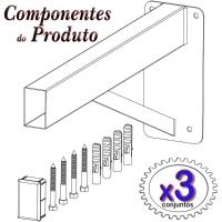 3 Suportes Pia Parafusar Bancada Aparador 60 Cm - Branco - 2