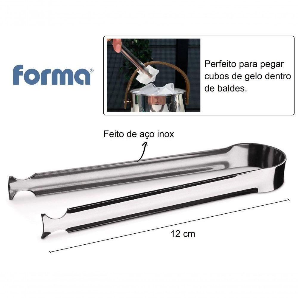 Pinça Inox Multiuso Pegar Gelo No Balde 12cm Envio Imediato - 2