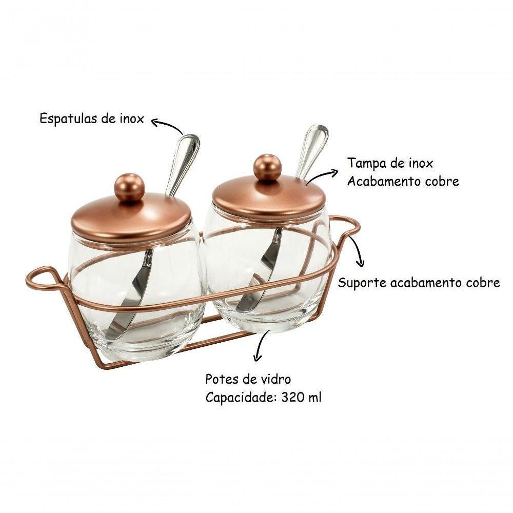 Kit Para Servir Geléia Molhos Cobre Inox Vidro Antepastos - 2