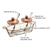 Kit Para Servir Geléia Molhos Cobre Inox Vidro Antepastos - 2