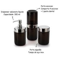 Kit Para Pia Banheiro Acessórios Lavabo Acquaset Onix 3 Peça - 3
