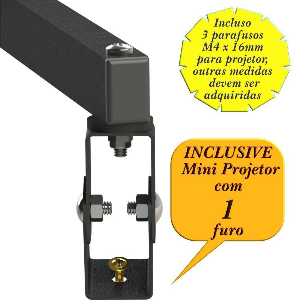 Suporte Projetor Datashow Mini Led Parede Braço 70 Cm - Preto - 4