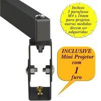 Suporte Projetor Datashow Mini Led Parede Braço 70 Cm - Preto