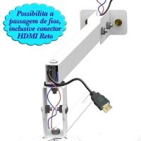 Suporte Projetor Datashow Mini Led Parede Braço 40 Cm - Branco