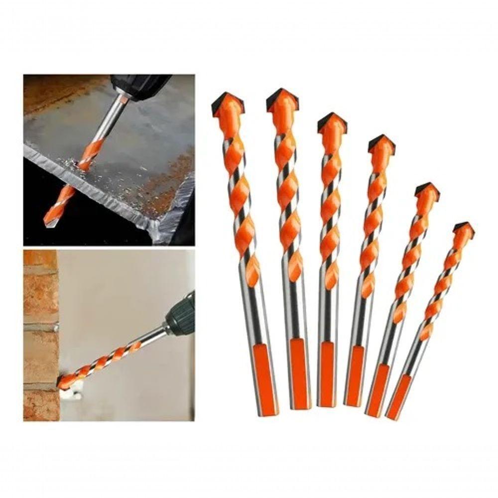 Kit 6 Broca De Torção Triangular Multifuncional 4/5/6/8/10/12mm - 1