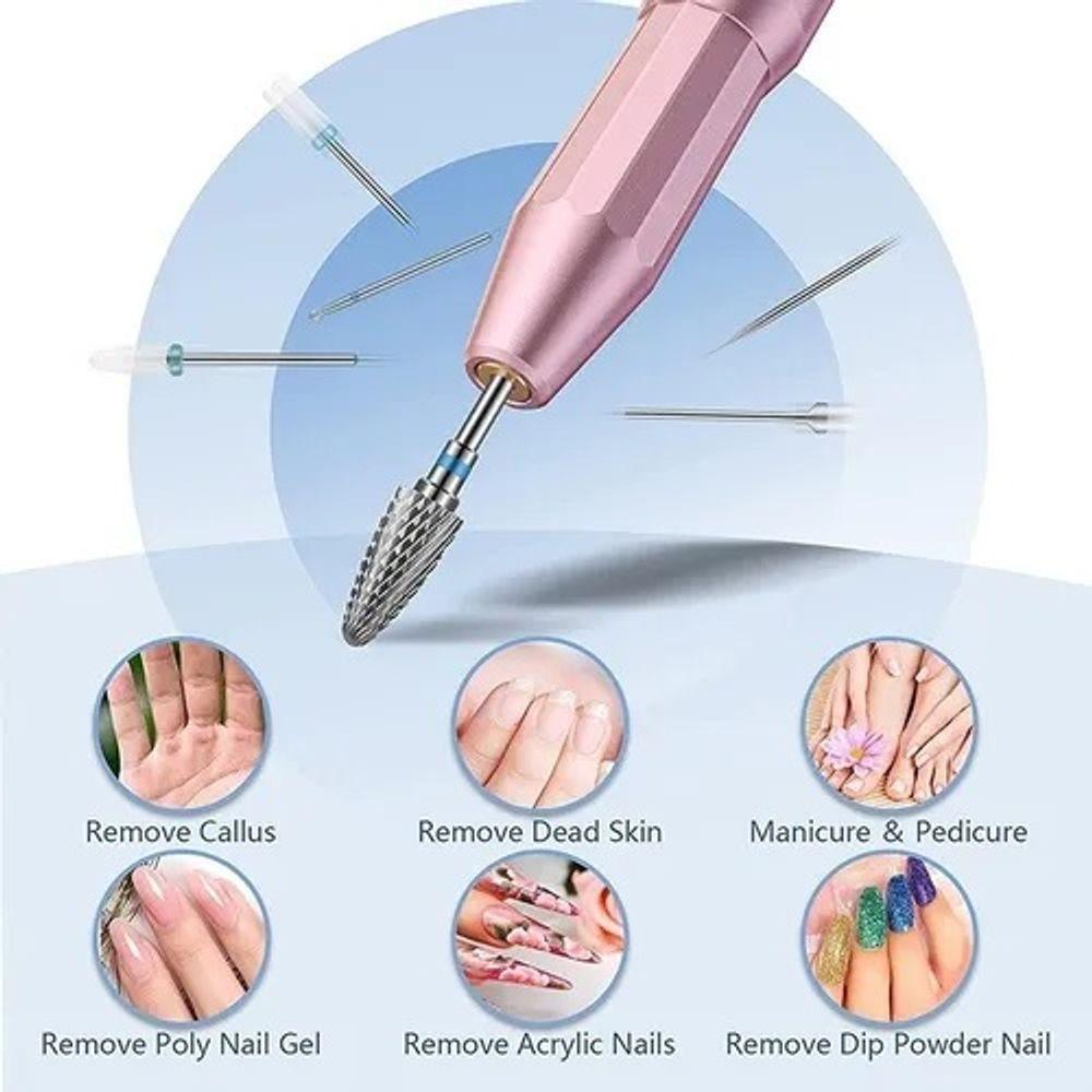 Kit 5 Brocas Tungstênio Profissional Unhas Gel Acrigel Fibra - 2