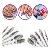 Kit 5 Brocas Tungstênio Profissional Unhas Gel Acrigel Fibra