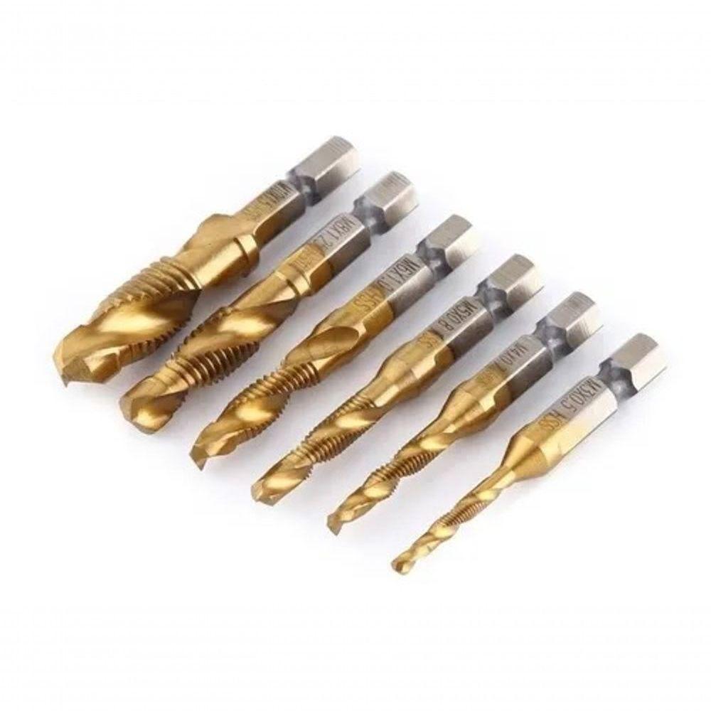Kit Com 6 Brocas Para Abrir Rosca Macho M3 M4 M5 M6 M8 M10 - 1