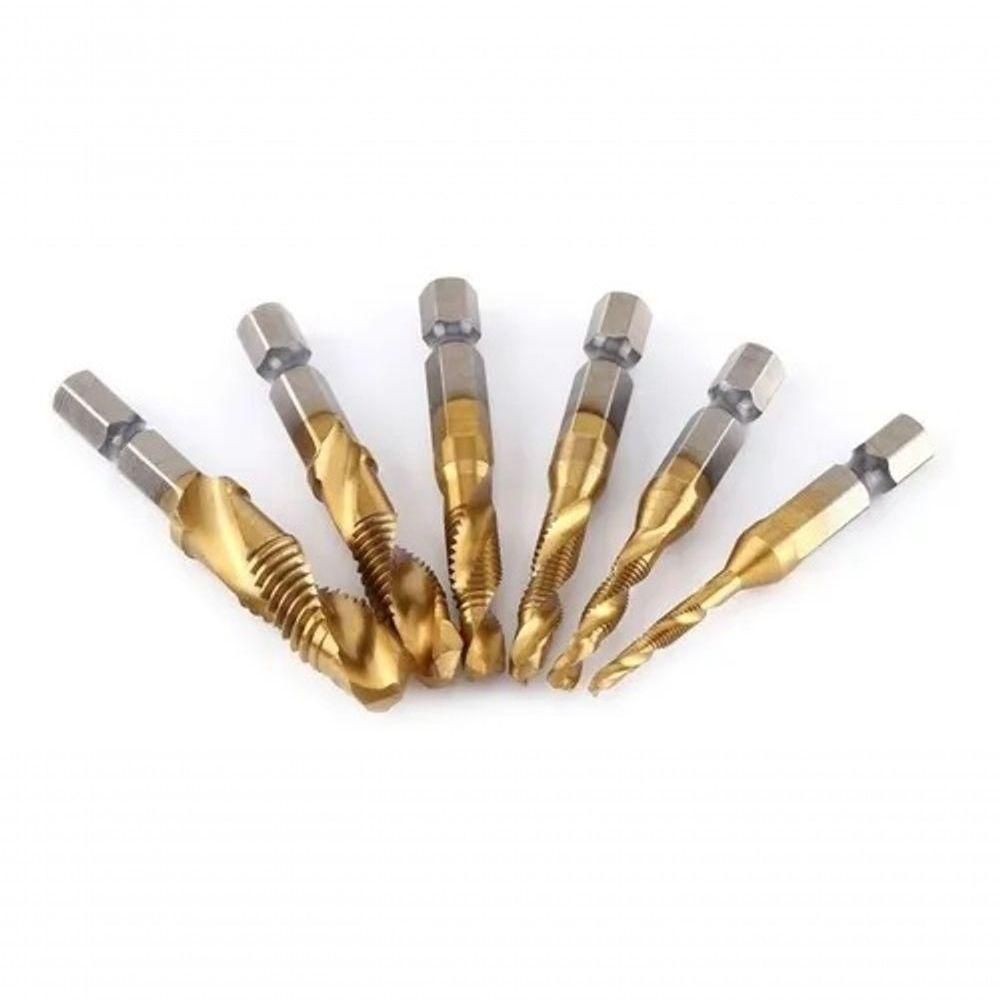 Kit Com 6 Brocas Para Abrir Rosca Macho M3 M4 M5 M6 M8 M10 - 5