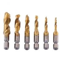 Kit Com 6 Brocas Para Abrir Rosca Macho M3 M4 M5 M6 M8 M10