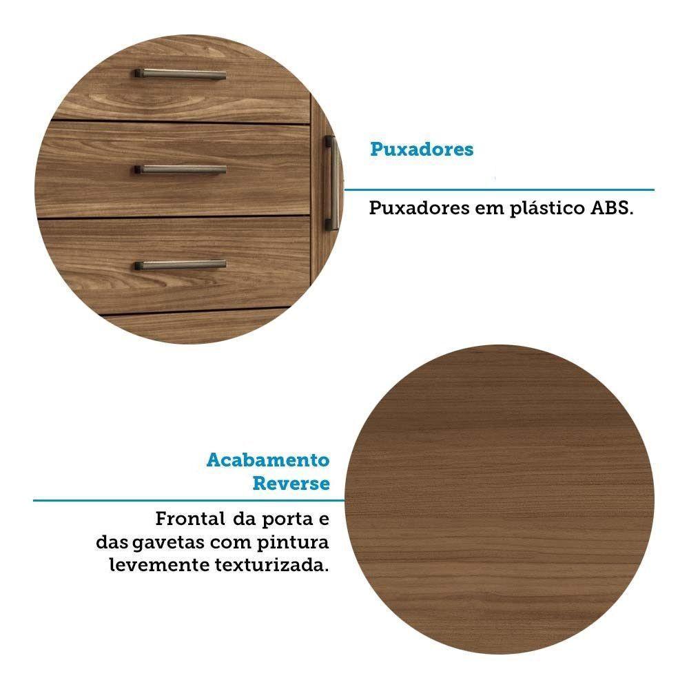 Cômoda Multiuso 1 Porta 6 Gavetas Com Espelho Marabá Santos Andirá Jatoba - 8