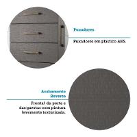 Cômoda Multiuso 1 Porta 6 Gavetas Com Espelho Marabá Santos Andirá Jatoba-grafitte - 2