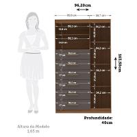 Cômoda Multiuso 1 Porta 6 Gavetas Com Espelho Marabá Santos Andirá Jatoba-grafitte - 8