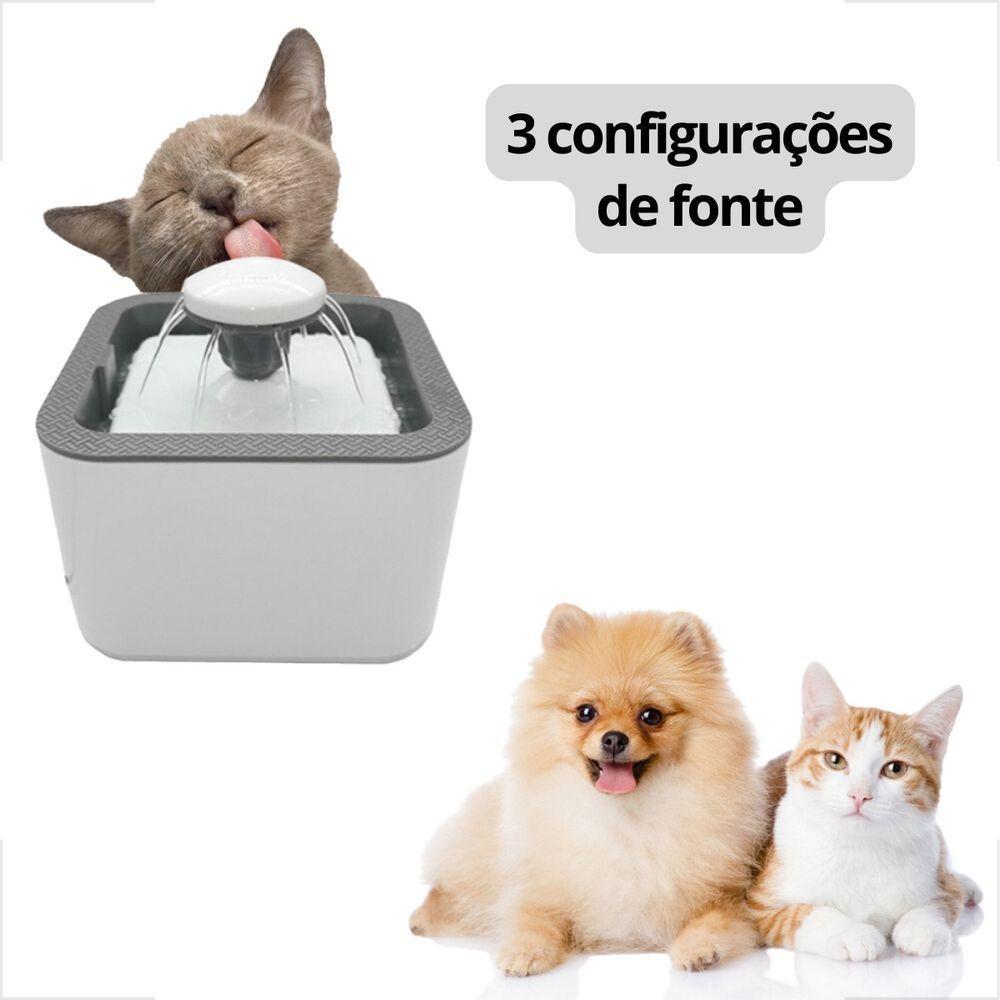 Bebedouro Fonte De água Gato Cães Pet Com Filtro 2,5l Usb - 7