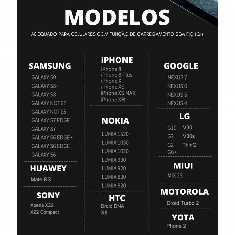 Carregador Vertical Wireless 15w Qi Sem Fio Para Iphone Samsung - 4
