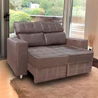 Sofá Retrátil E Reclinável 2 Lugares Londres 1.60cm Com Molas Veludo Speciale Home Marrom Chocolate - 3