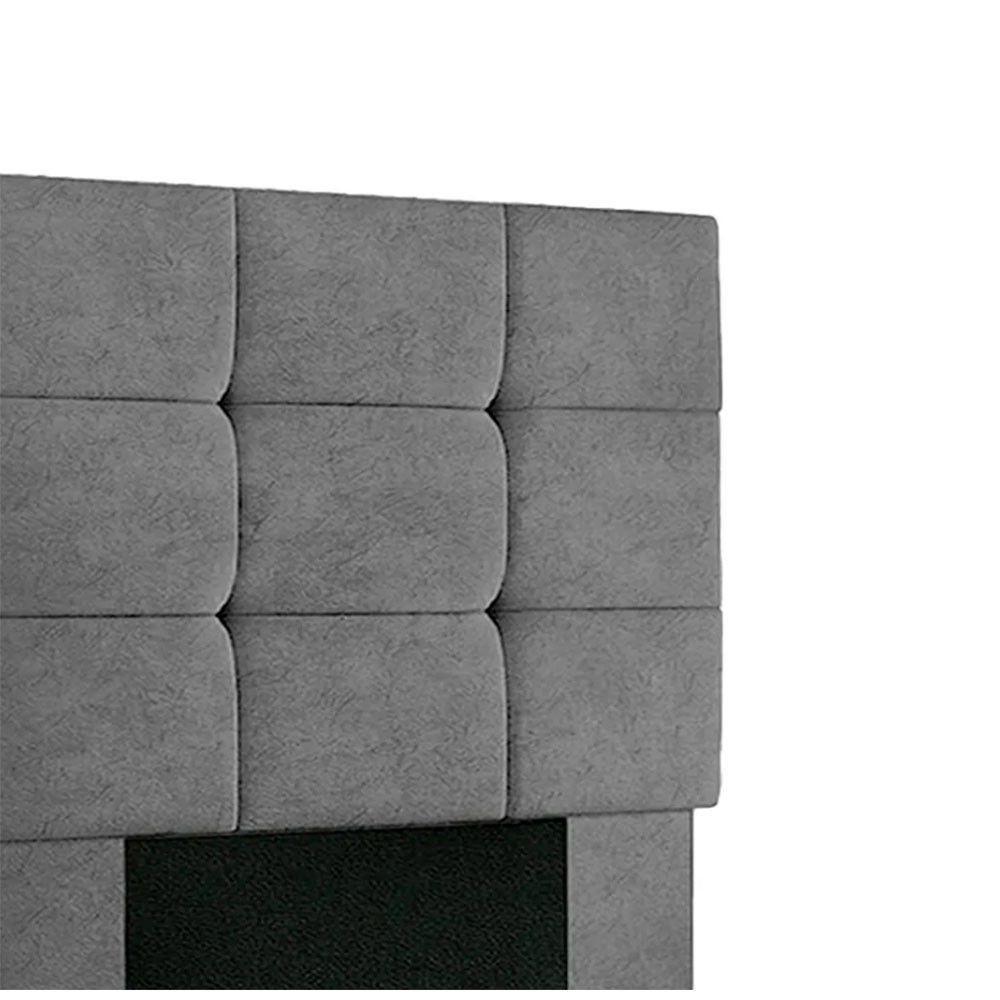 Cabeceira Estofada Cama Box Solteiro 0.90 Julia Suede Speciale Home Chumbo - 3