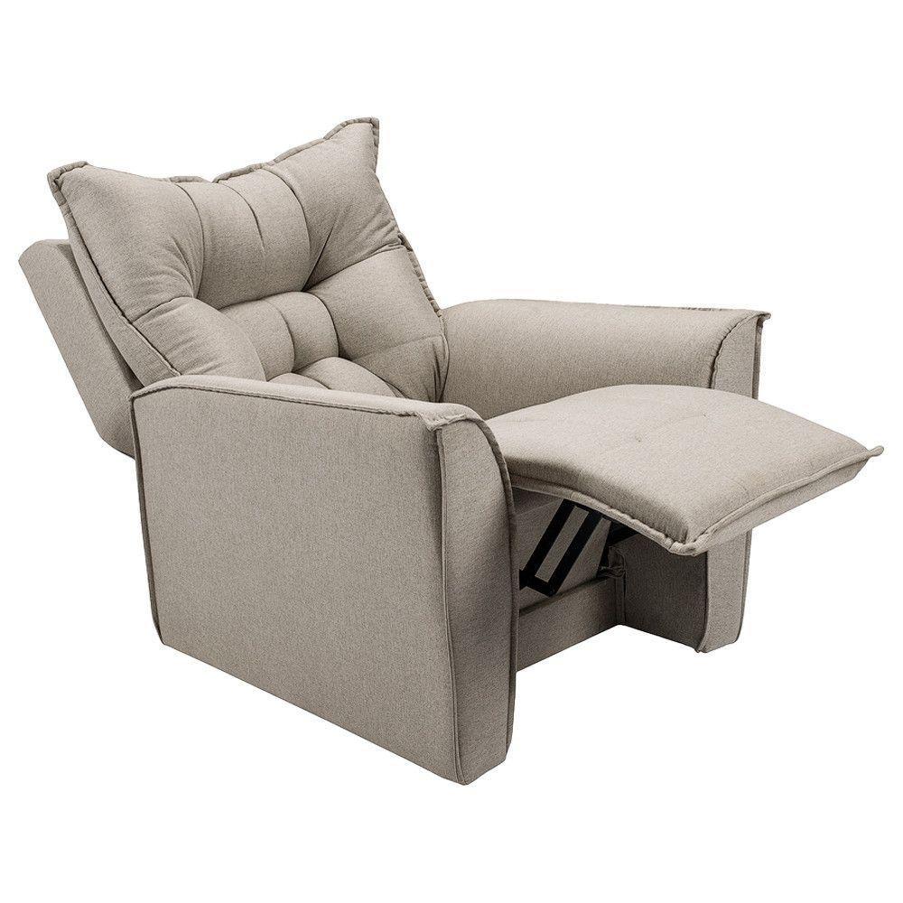 Poltrona Do Papai Reclinável King - Linho Carvalho - 2