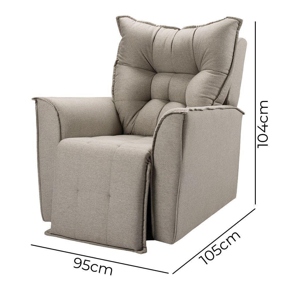 Poltrona Do Papai Reclinável King - Linho Carvalho - 3