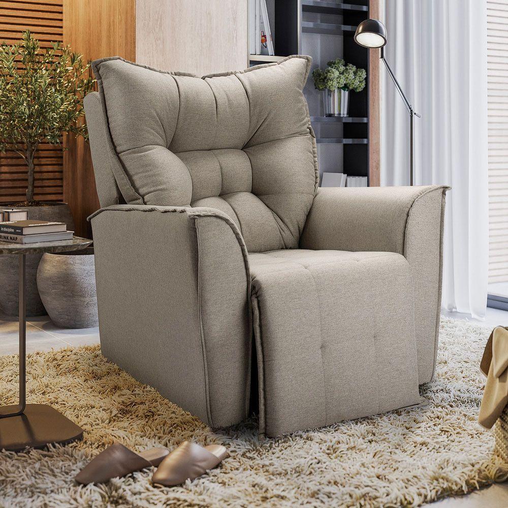 Poltrona Do Papai Reclinável King - Linho Carvalho - 6
