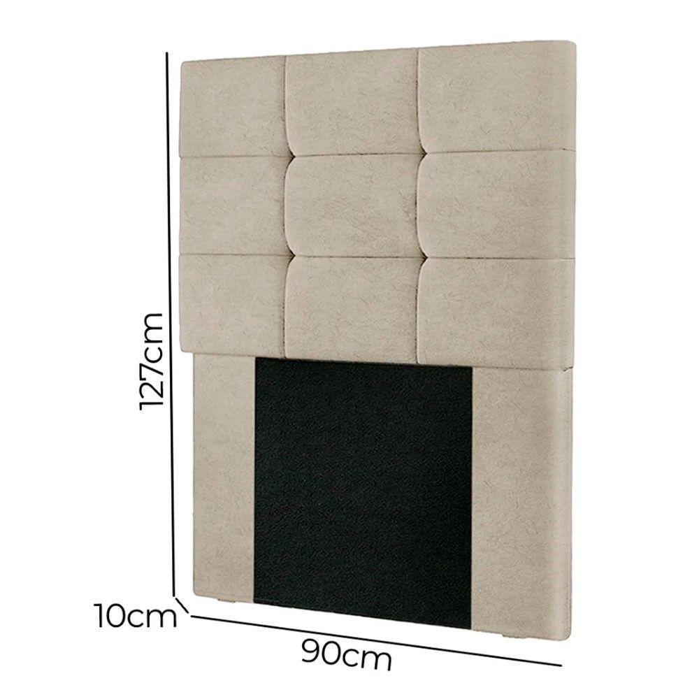 Cabeceira Estofada Cama Box Solteiro 0.90 Julia Suede Speciale Home Bege - 4