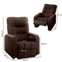 Poltrona Do Papai Reclinável Maldivas Suede Marrom Chocolate Speciale Home Marrom Chocolate - 3
